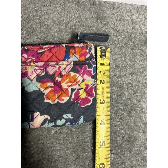 Vera Bradley Zip ID Case Pouch Wallet Floral Tropical Print Blue Bright Florals - Picture 10 of 10